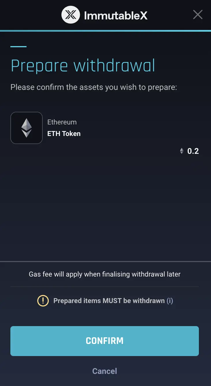 Withdraw Confirmation